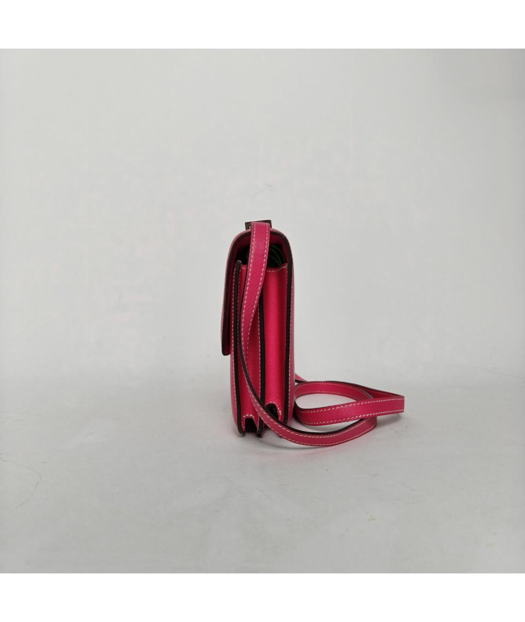 HERMES Розовая кожаная сумка через плечо, фото 3