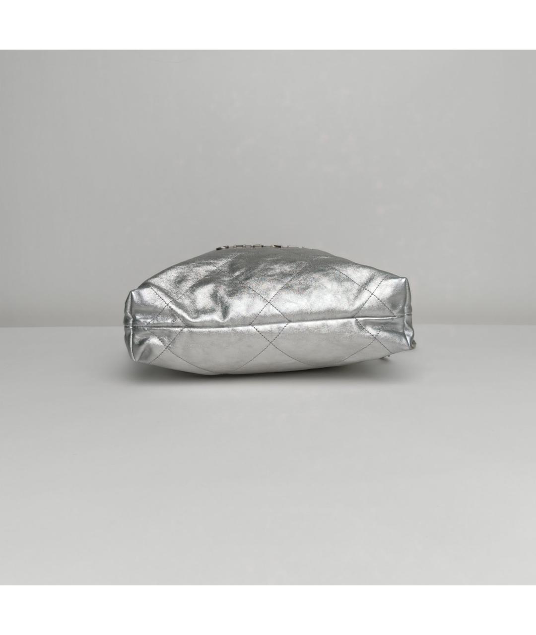 CHANEL Серебрянный кожаный рюкзак, фото 6