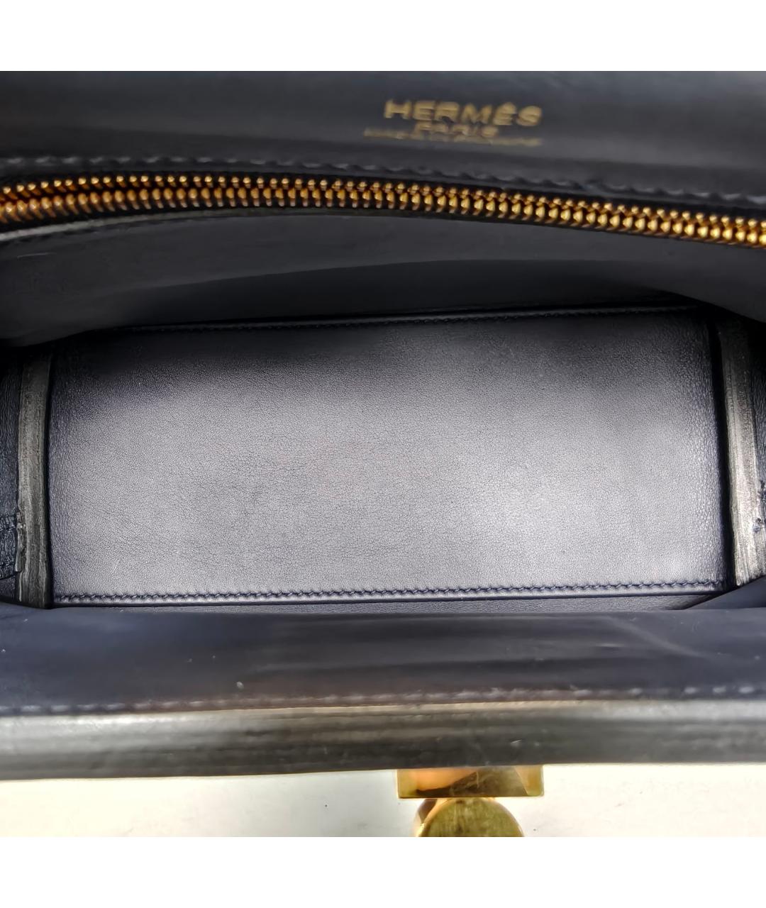 HERMES Темно-синяя кожаная сумка через плечо, фото 8