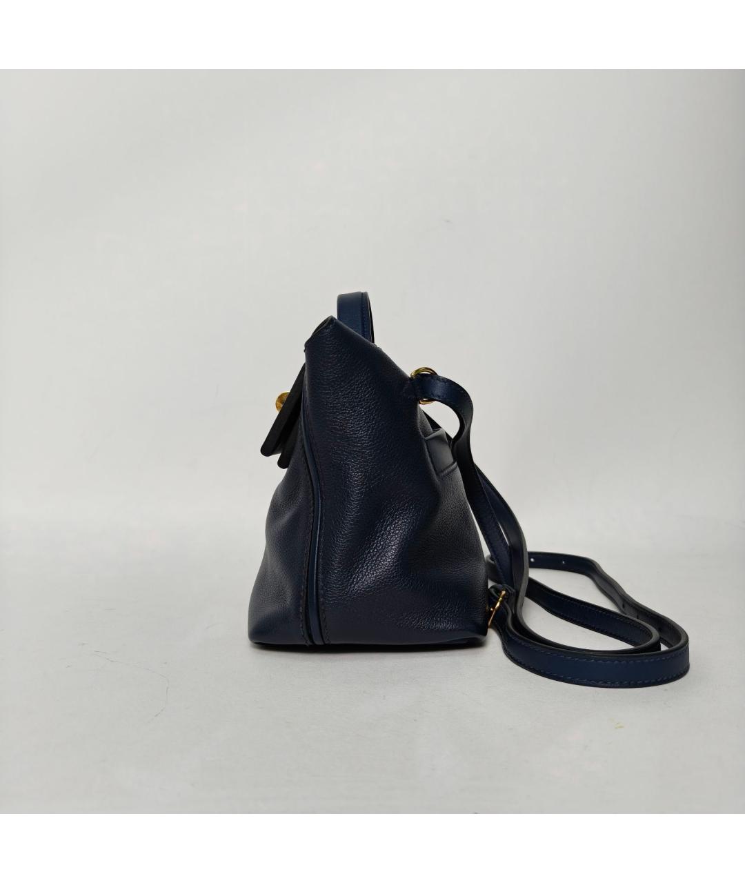 HERMES Темно-синяя кожаная сумка через плечо, фото 3