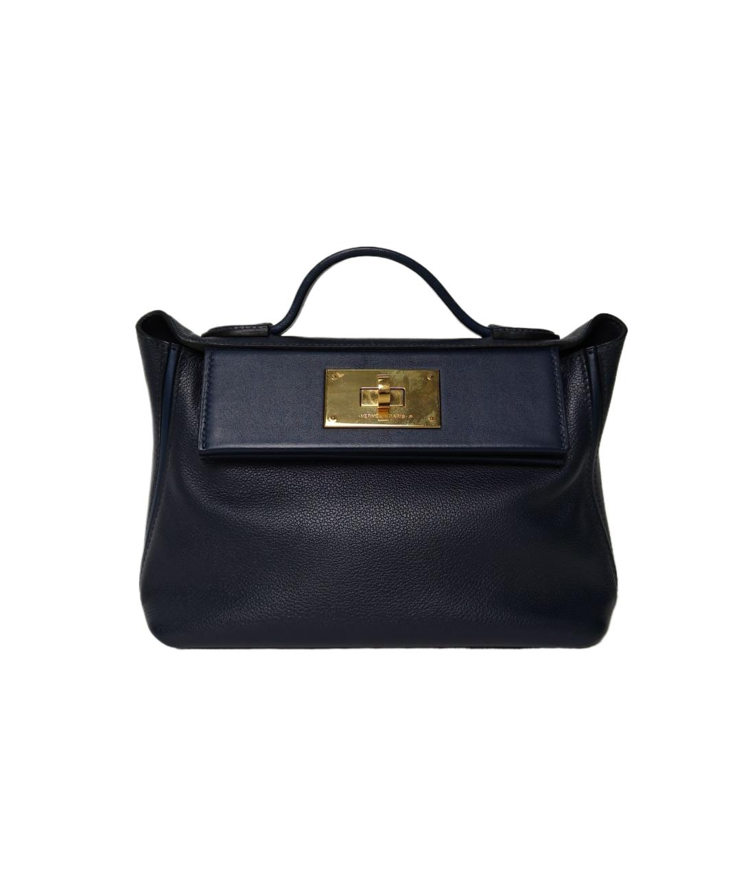 HERMES Темно-синяя кожаная сумка через плечо, фото 1