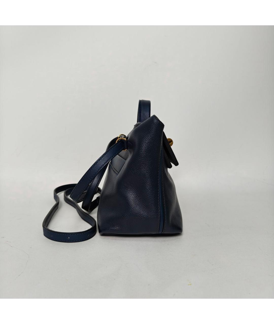 HERMES Темно-синяя кожаная сумка через плечо, фото 5