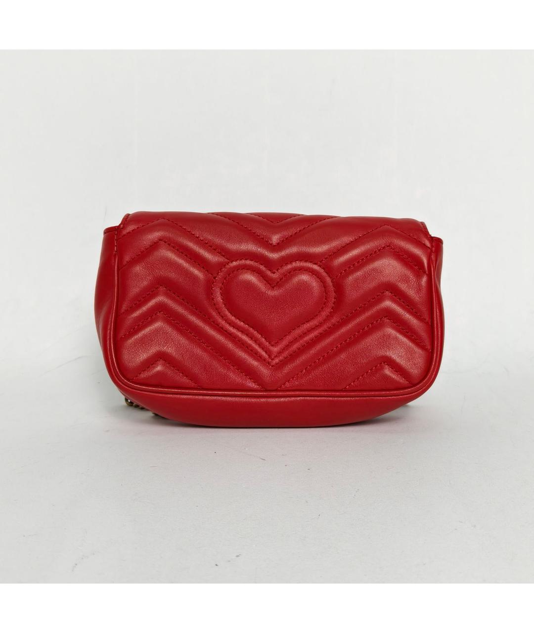 GUCCI Красная кожаная сумка через плечо, фото 4