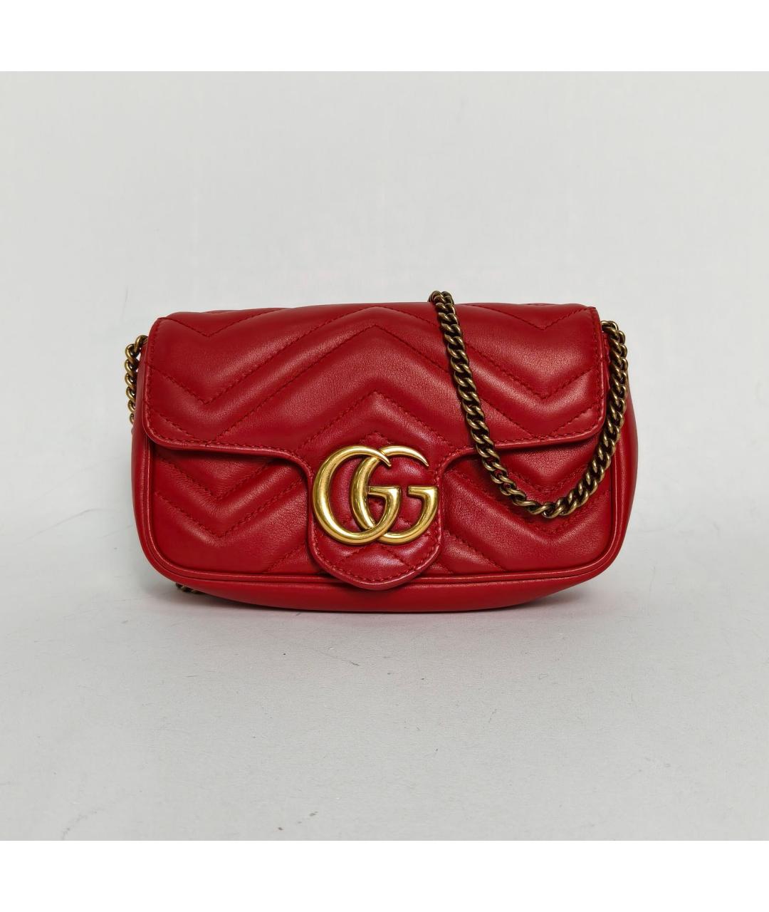 GUCCI Красная кожаная сумка через плечо, фото 2