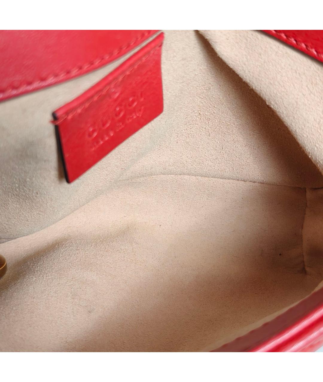 GUCCI Красная кожаная сумка через плечо, фото 8