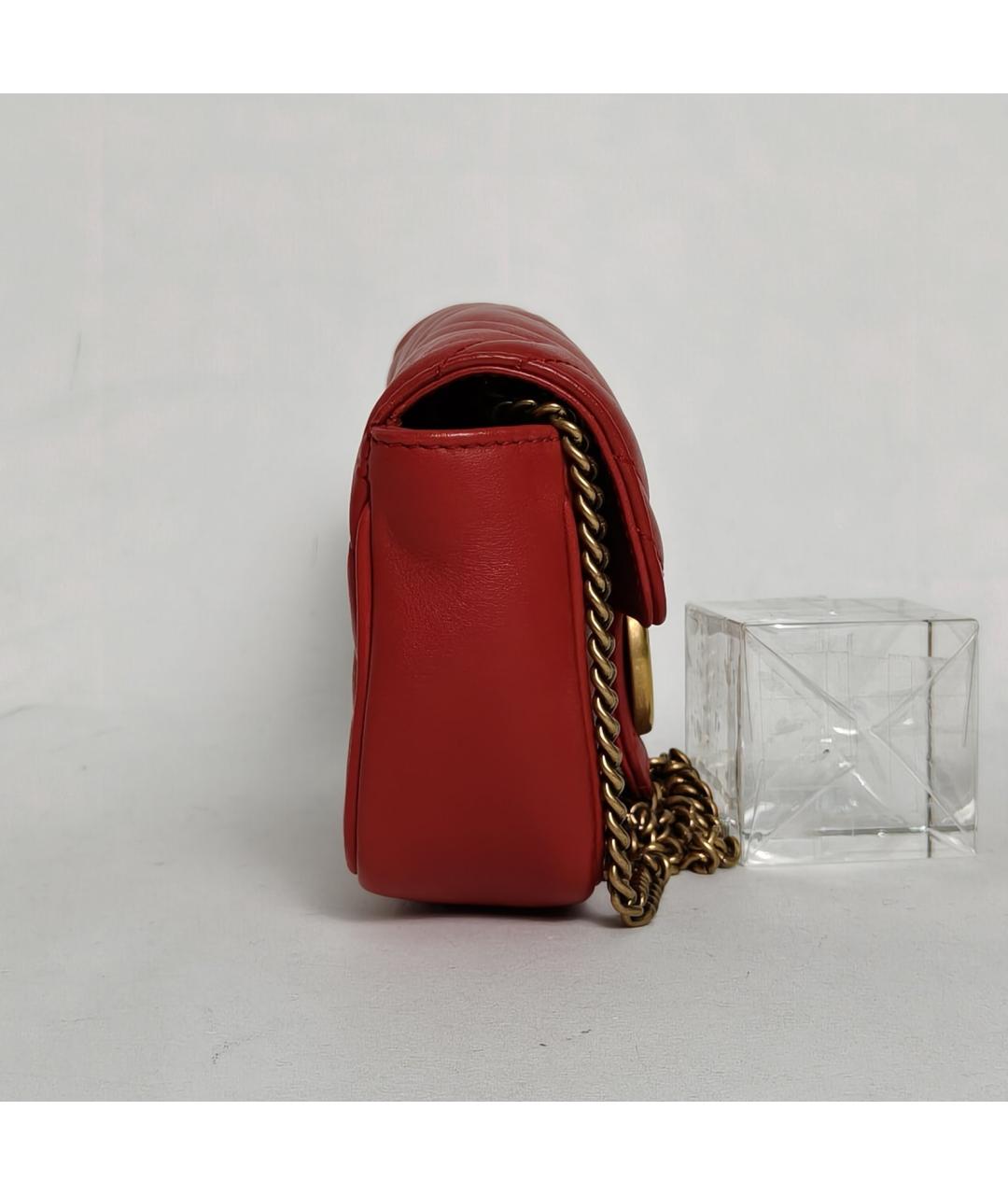 GUCCI Красная кожаная сумка через плечо, фото 3