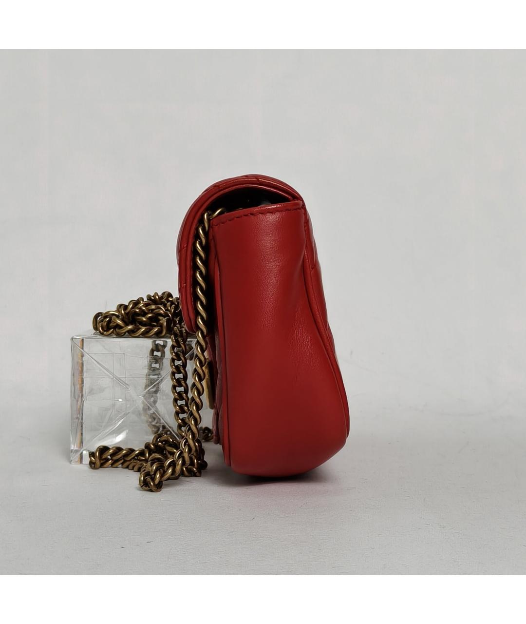 GUCCI Красная кожаная сумка через плечо, фото 5