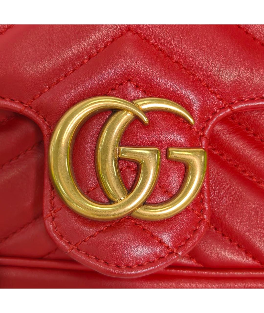 GUCCI Красная кожаная сумка через плечо, фото 7