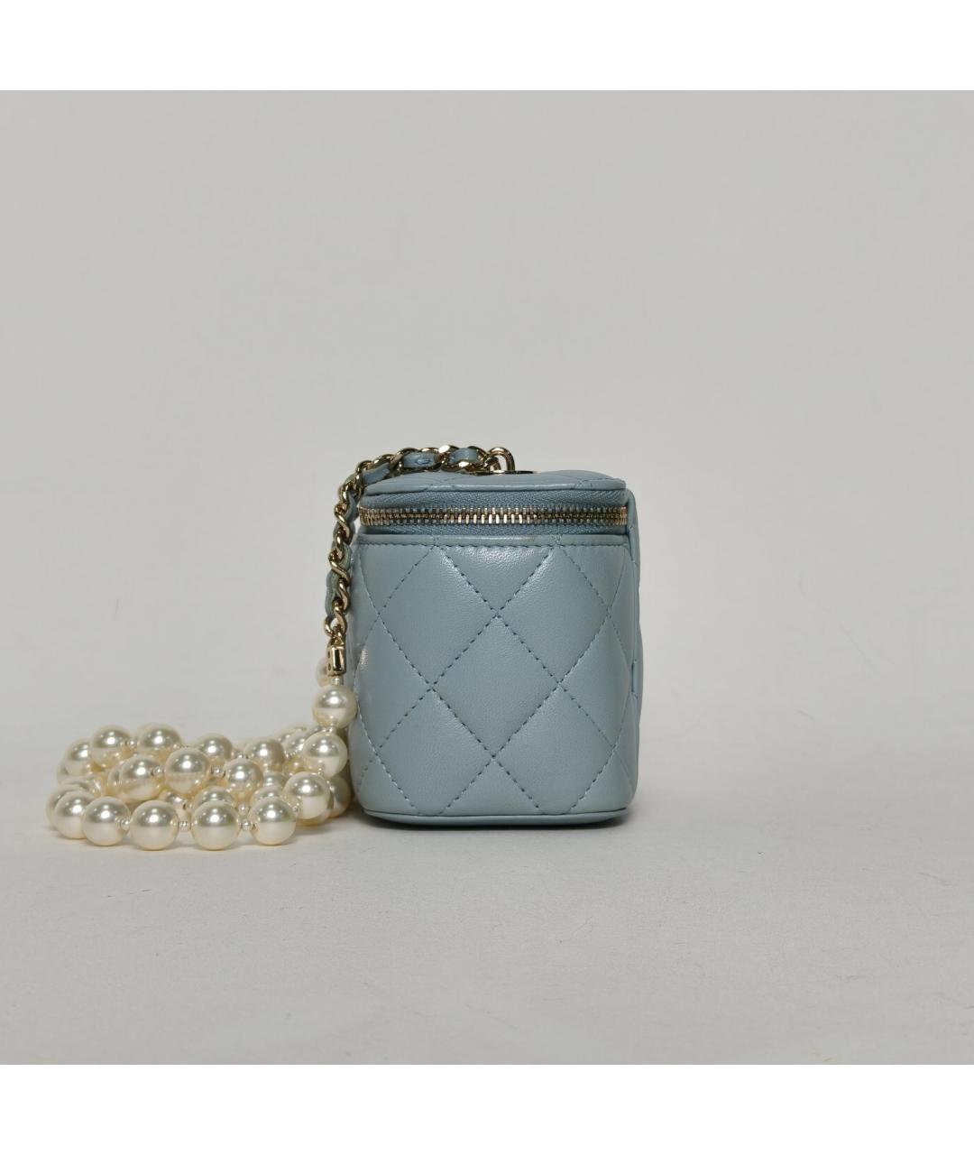 CHANEL Голубая кожаная сумка через плечо, фото 3