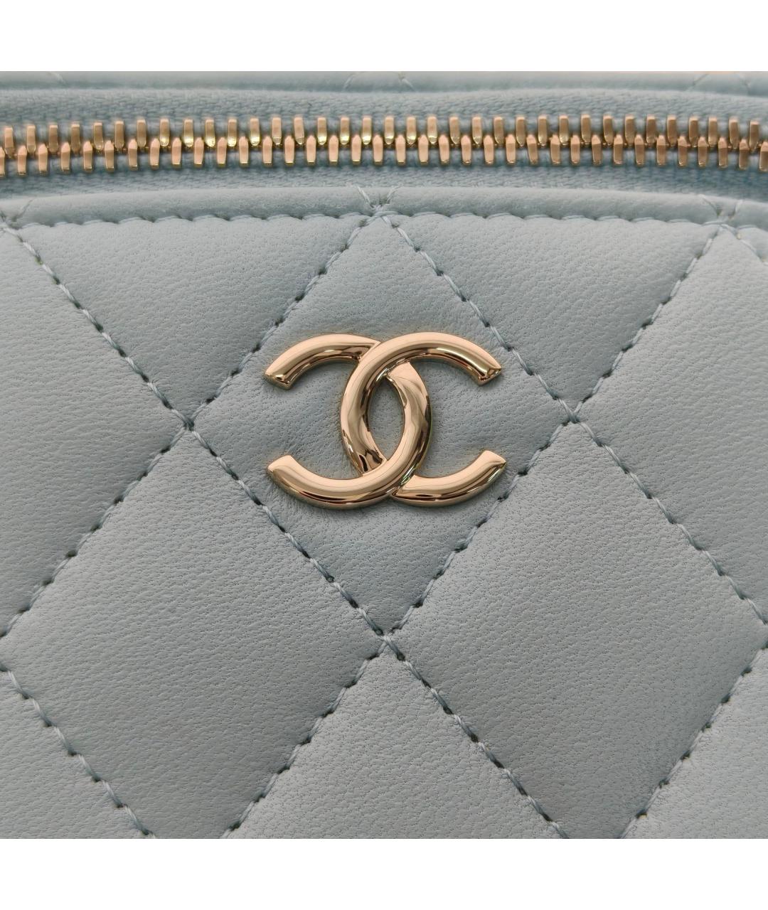 CHANEL Голубая кожаная сумка через плечо, фото 5