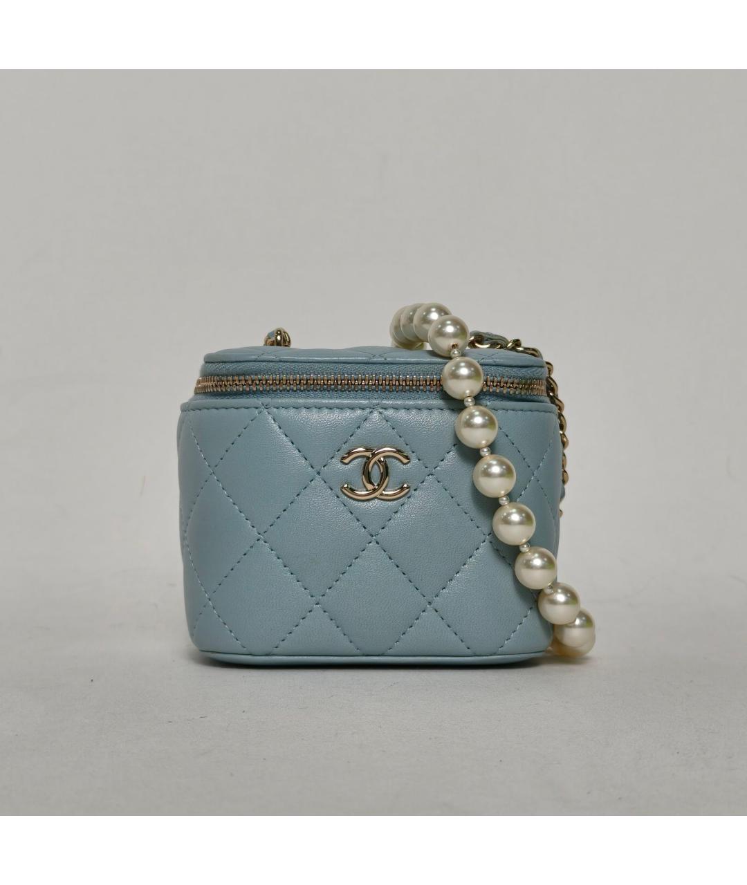 CHANEL Голубая кожаная сумка через плечо, фото 9