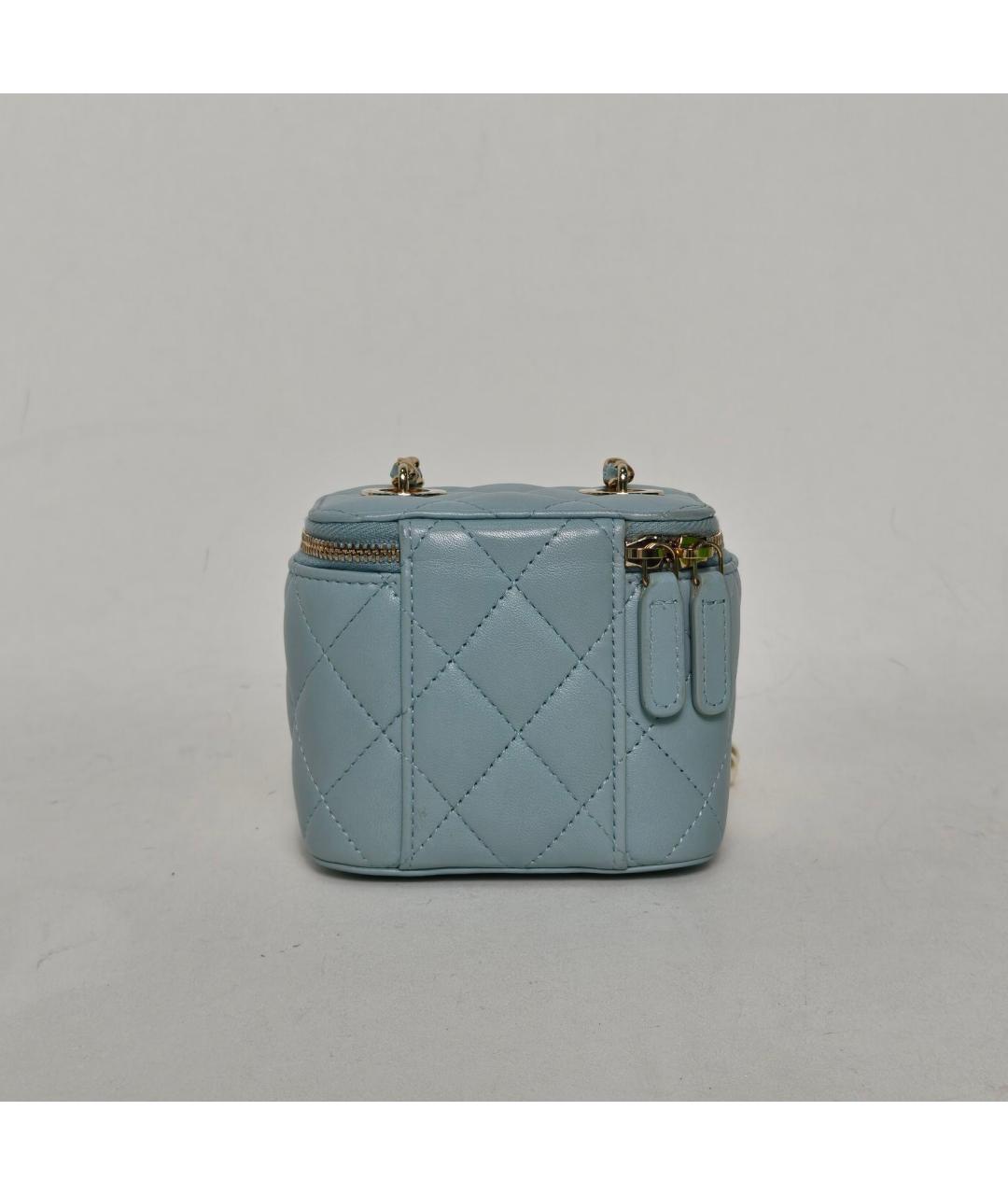 CHANEL Голубая кожаная сумка через плечо, фото 2