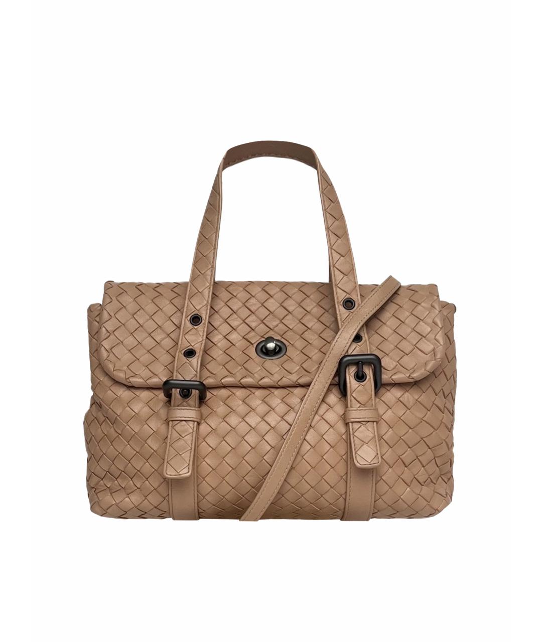 BOTTEGA VENETA Бежевая кожаная сумка через плечо, фото 1