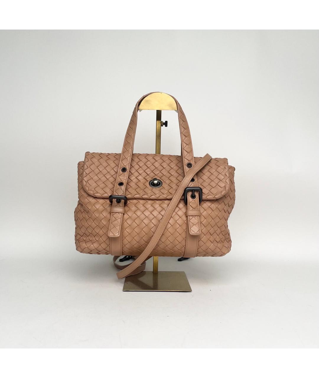 BOTTEGA VENETA Бежевая кожаная сумка через плечо, фото 8