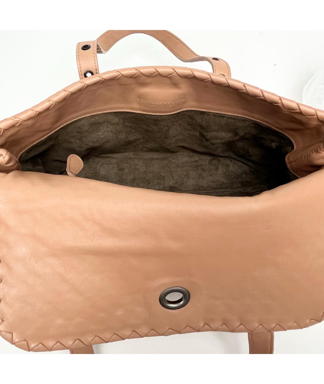 BOTTEGA VENETA Бежевая кожаная сумка через плечо, фото 7