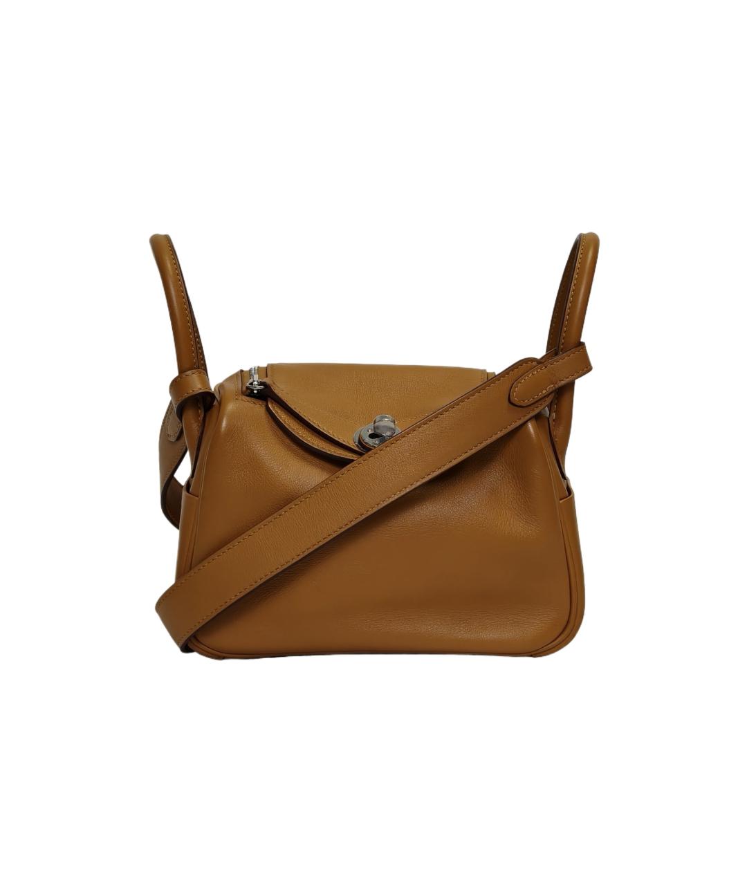 HERMES Коричневая кожаная сумка через плечо, фото 1