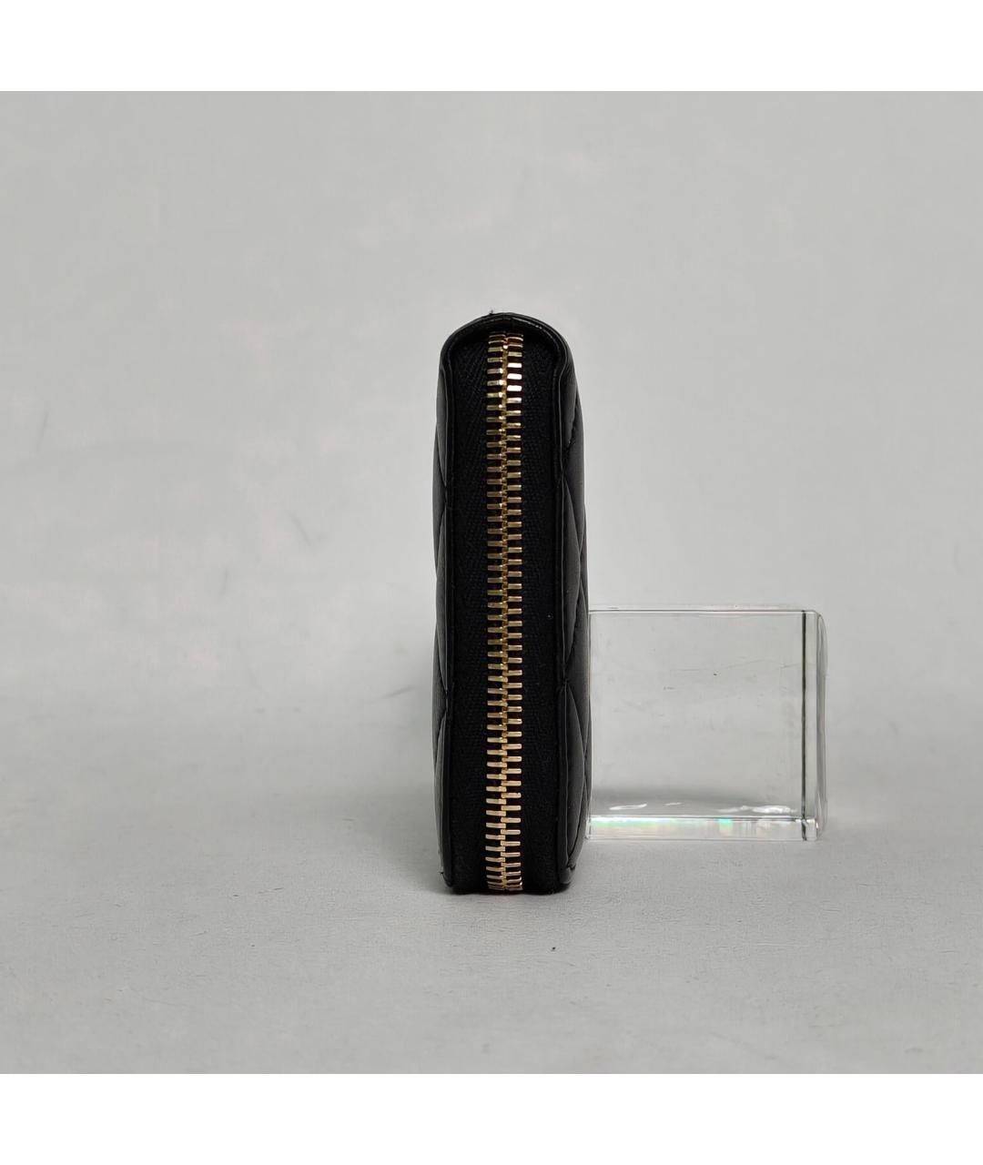 CHANEL Черный кожаный кошелек, фото 3