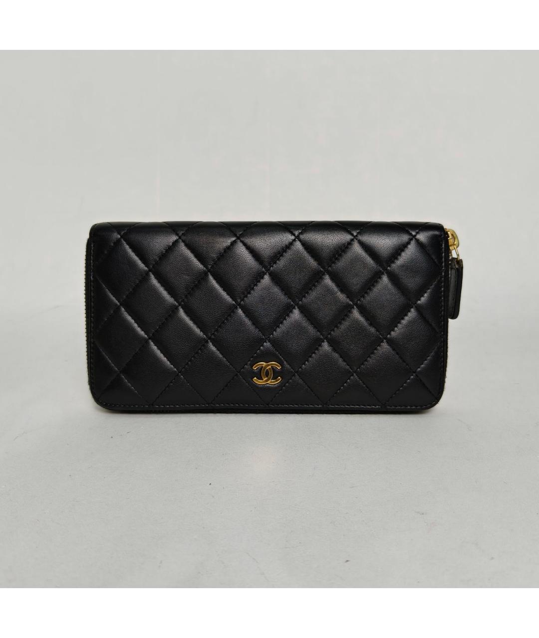 CHANEL Черный кожаный кошелек, фото 2