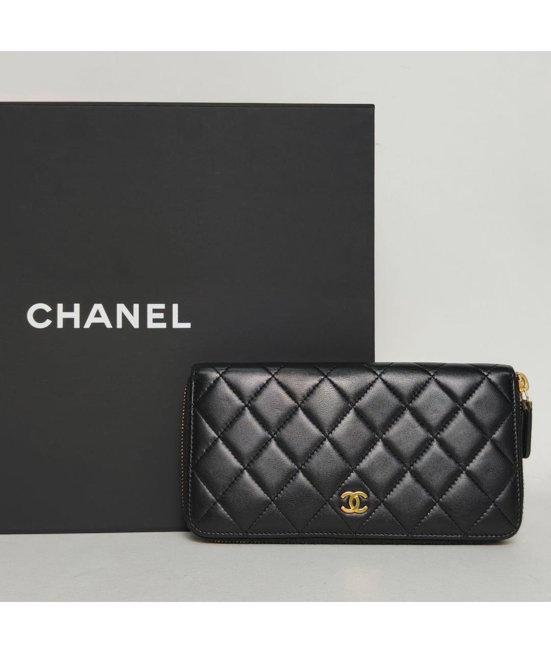 CHANEL Черный кожаный кошелек, фото 9