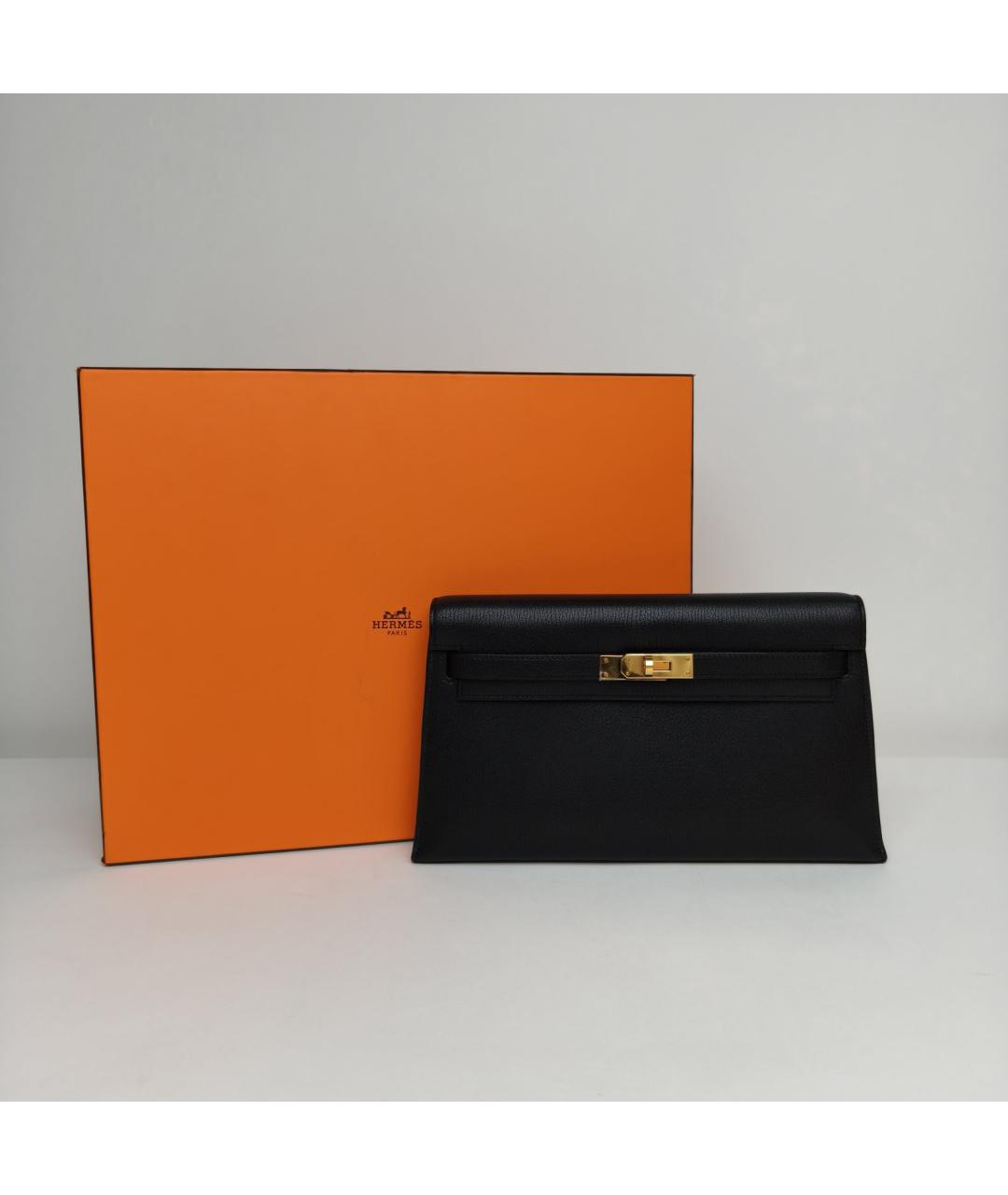 HERMES Черная кожаная сумка через плечо, фото 9