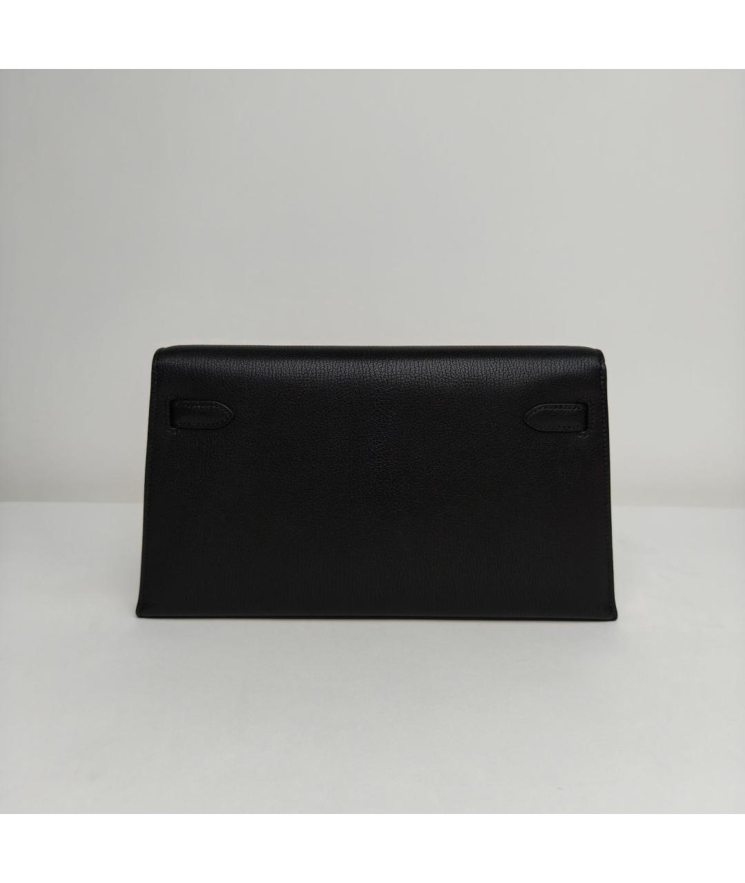 HERMES Черная кожаная сумка через плечо, фото 4