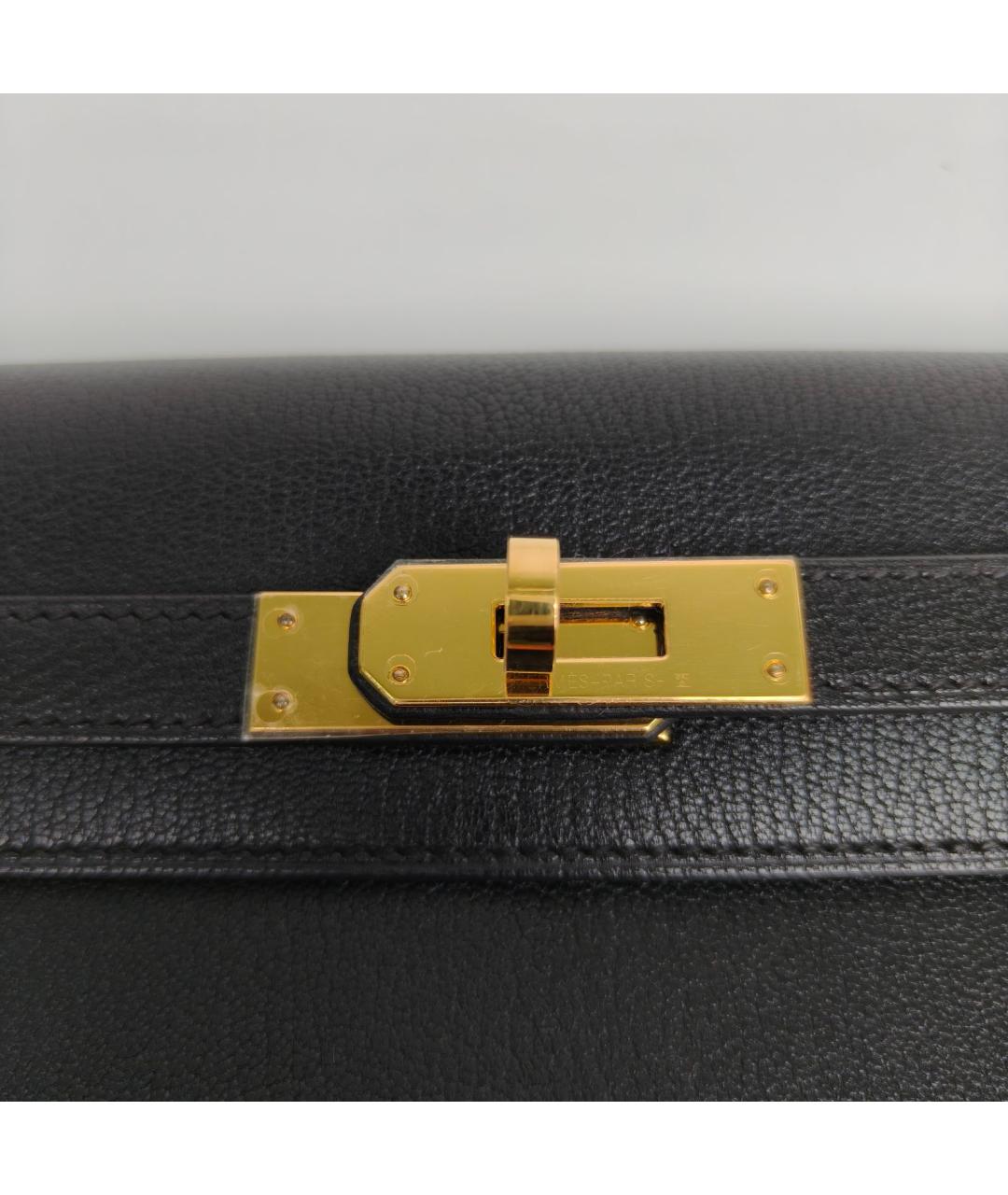 HERMES Черная кожаная сумка через плечо, фото 7