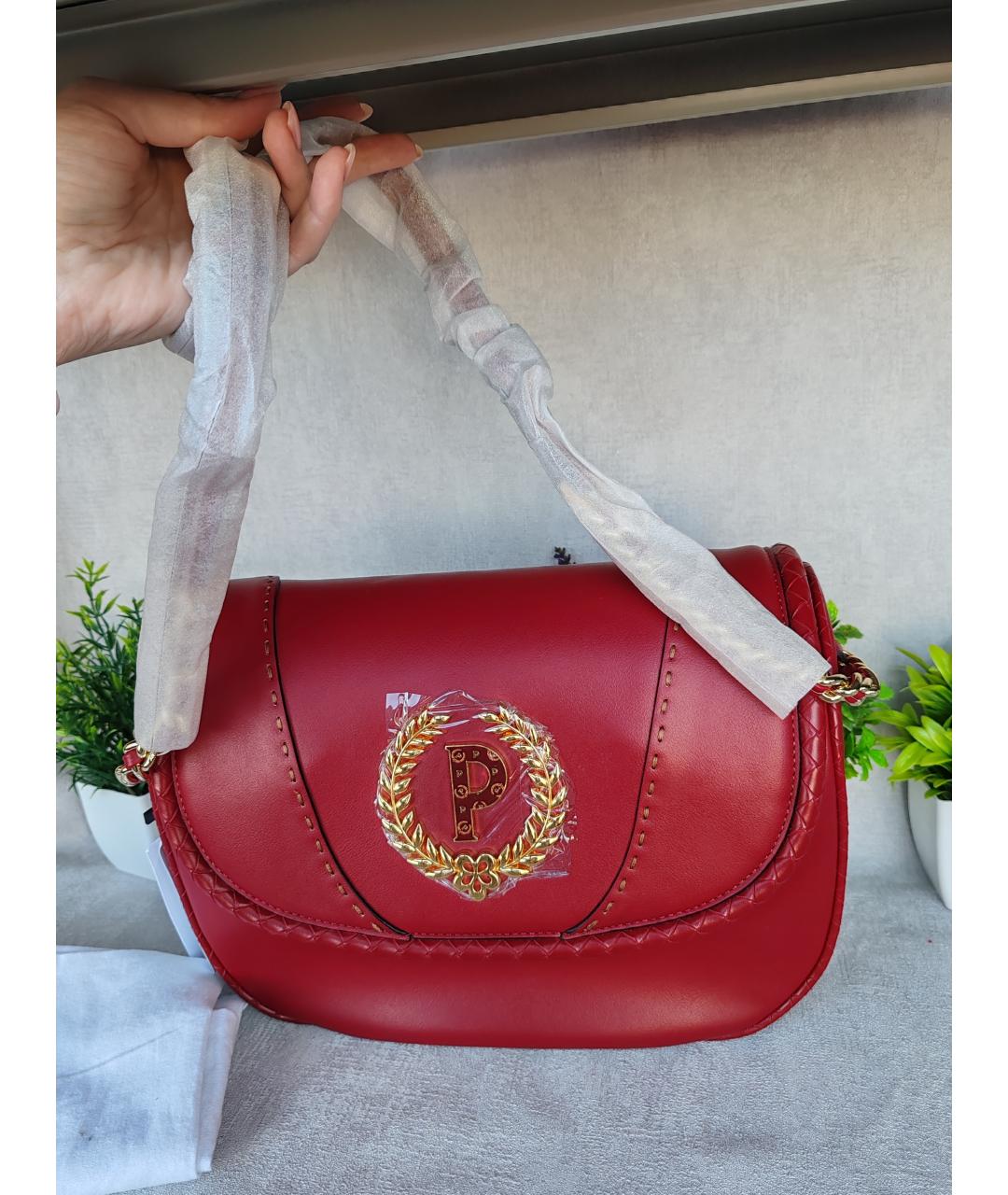 POLLINI Бордовая сумка через плечо из искусственной кожи, фото 3