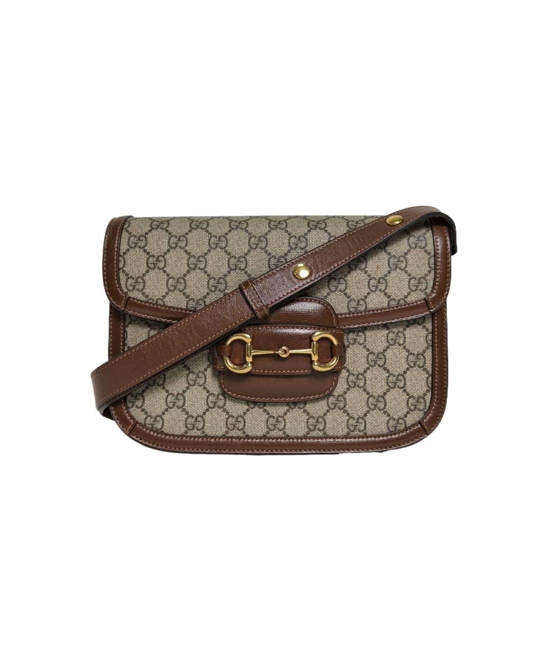 GUCCI Коричневая тканевая сумка через плечо, фото 1