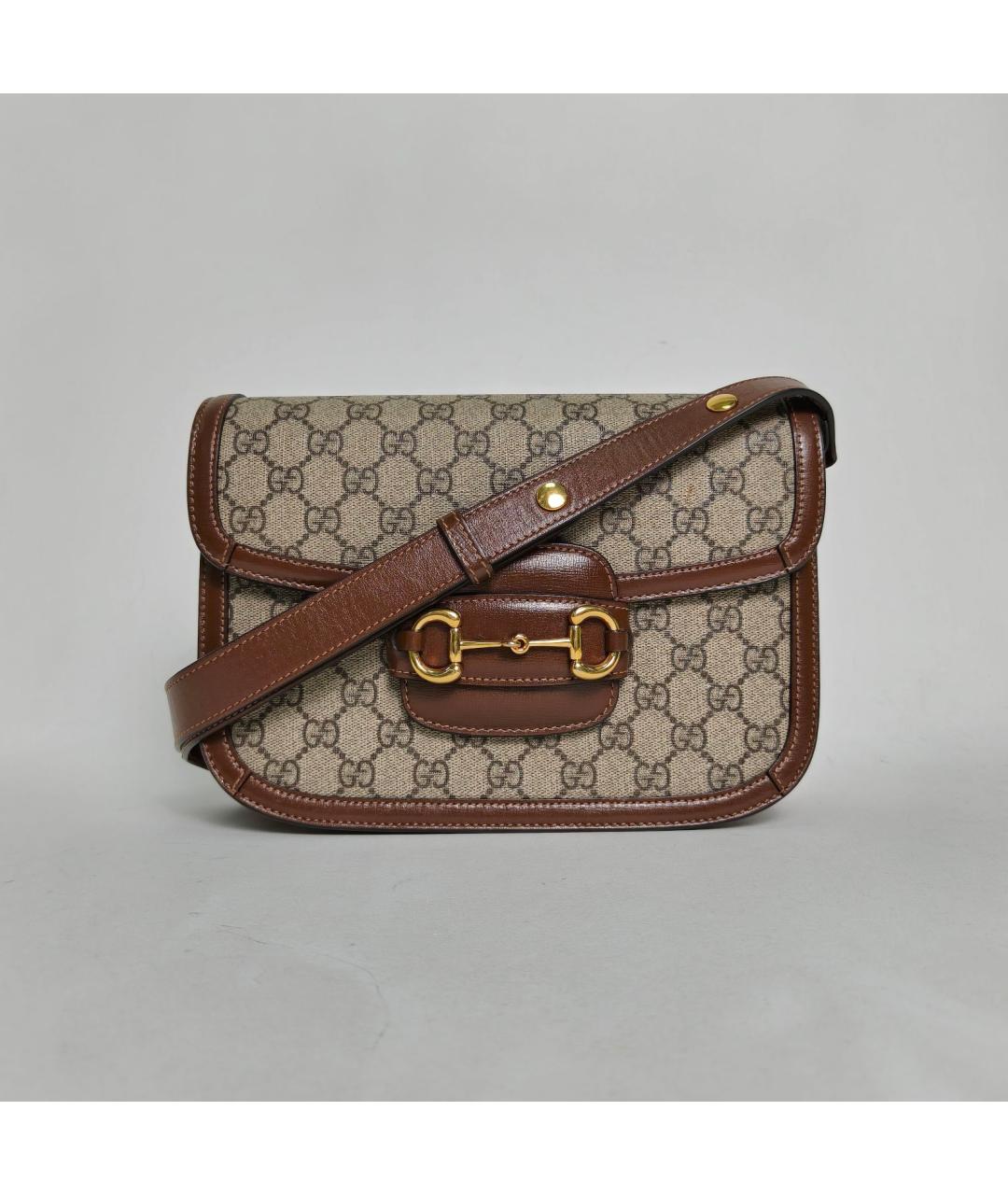 GUCCI Коричневая тканевая сумка через плечо, фото 2