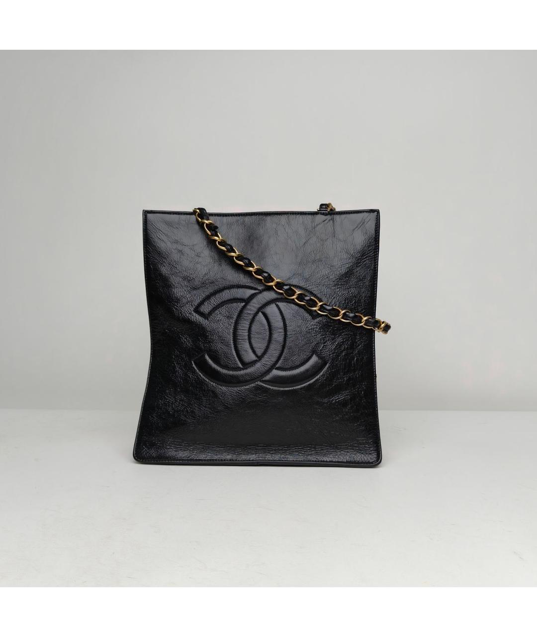 CHANEL Черная кожаная сумка через плечо, фото 2