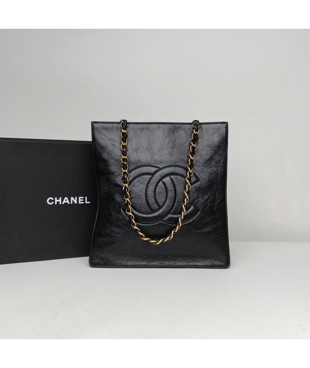 CHANEL Черная кожаная сумка через плечо, фото 7