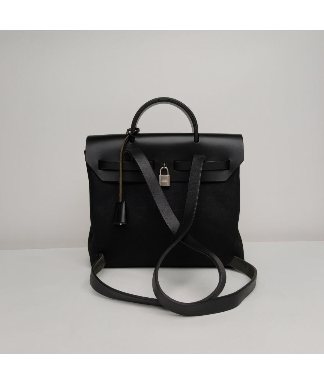 HERMES Черная тканевая сумка через плечо, фото 4