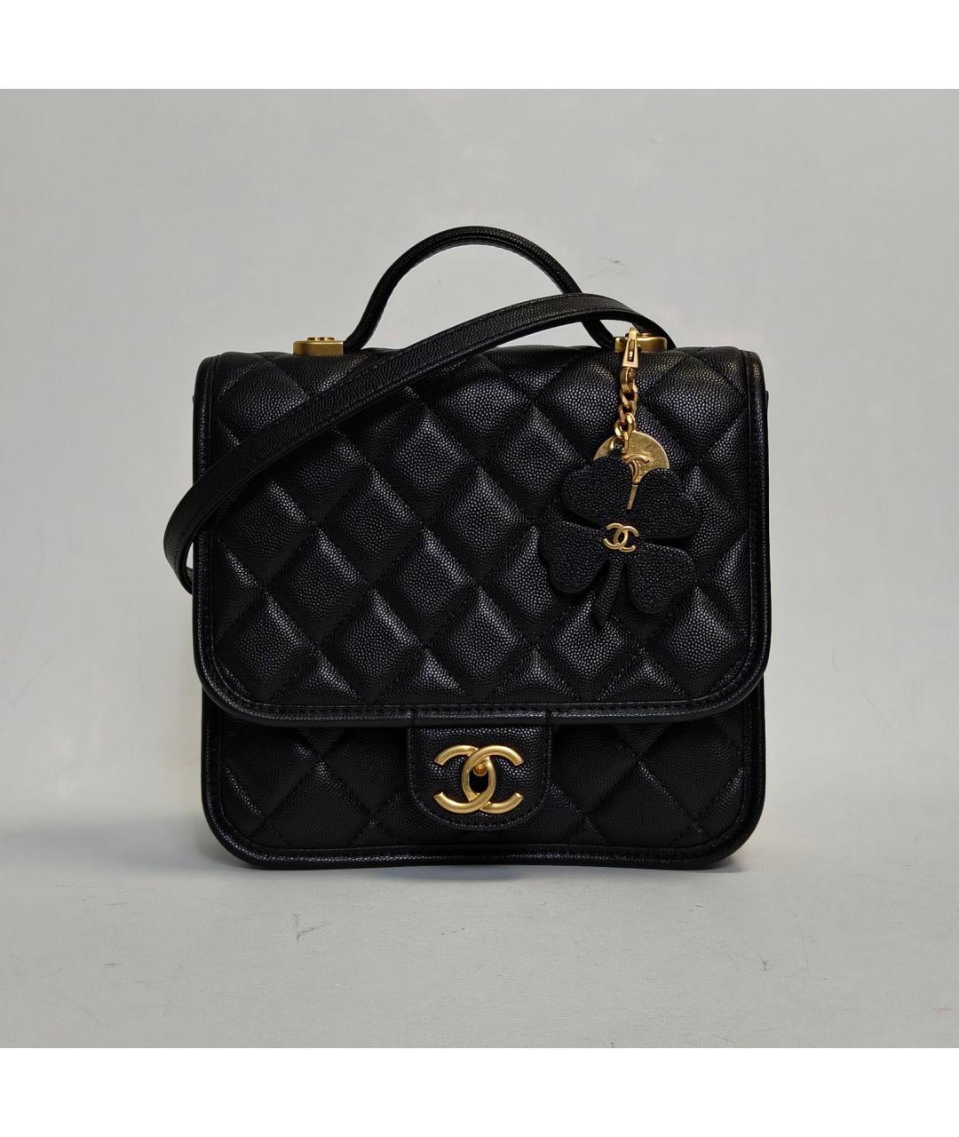 CHANEL Черная кожаная сумка через плечо, фото 2