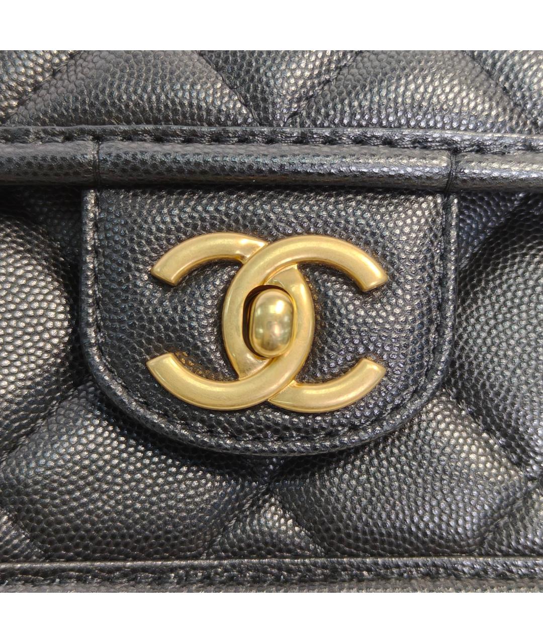 CHANEL Черная кожаная сумка через плечо, фото 7