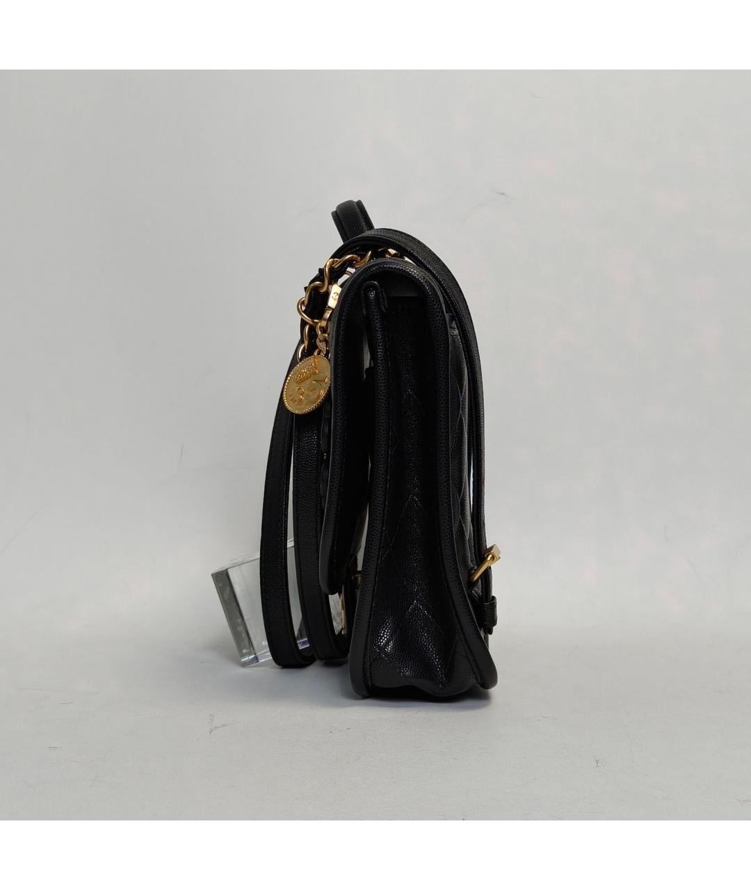 CHANEL Черная кожаная сумка через плечо, фото 5