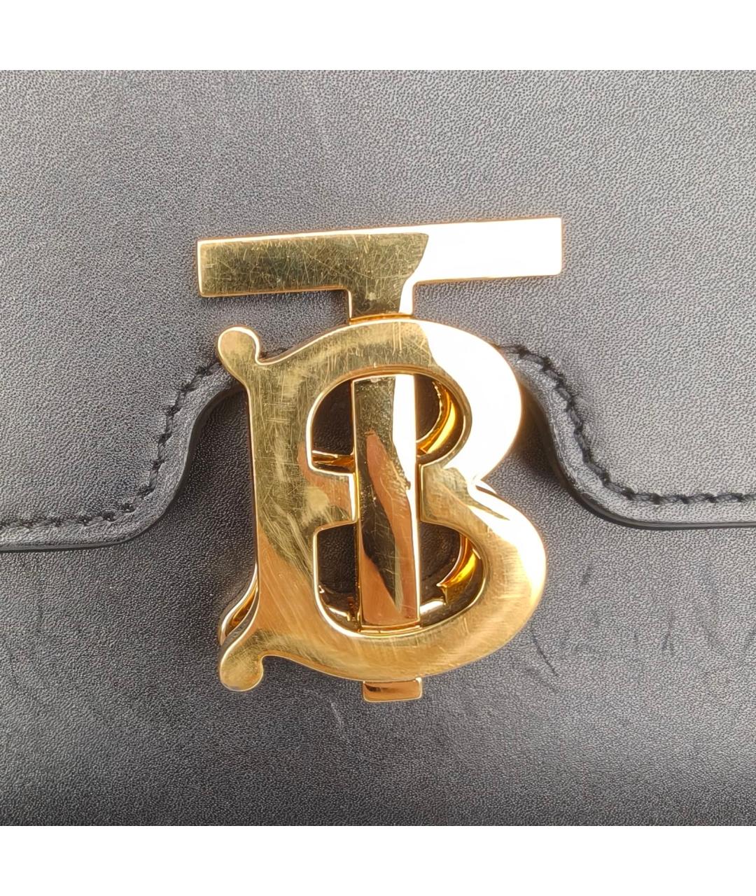 BURBERRY Черная кожаная сумка через плечо, фото 7