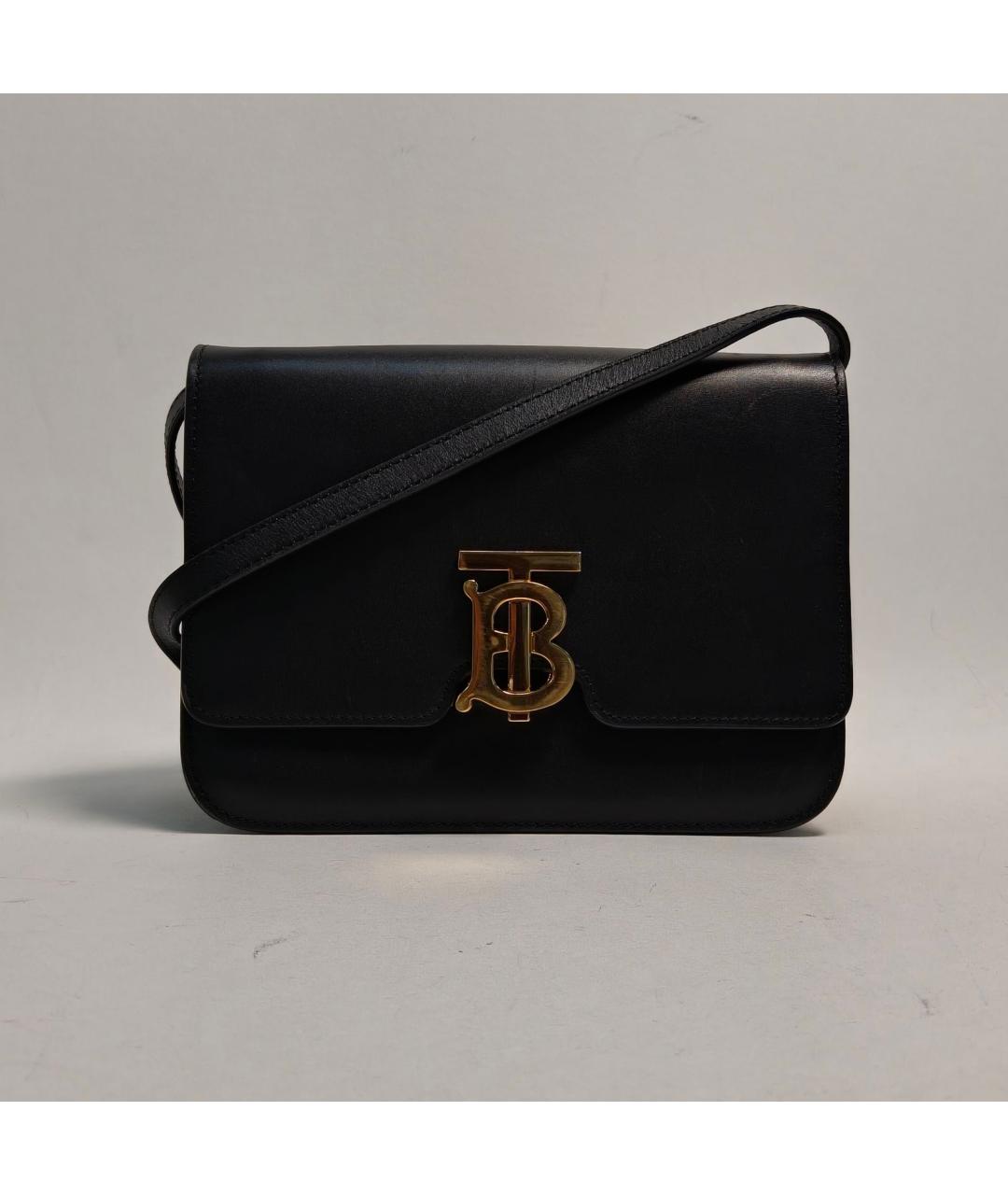 BURBERRY Черная кожаная сумка через плечо, фото 9