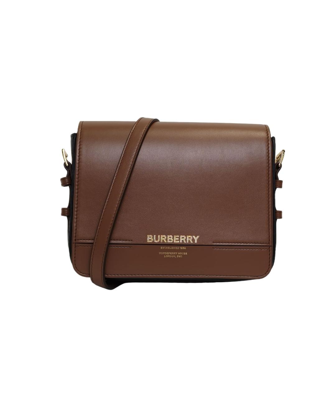 BURBERRY Коричневая кожаная сумка через плечо, фото 1