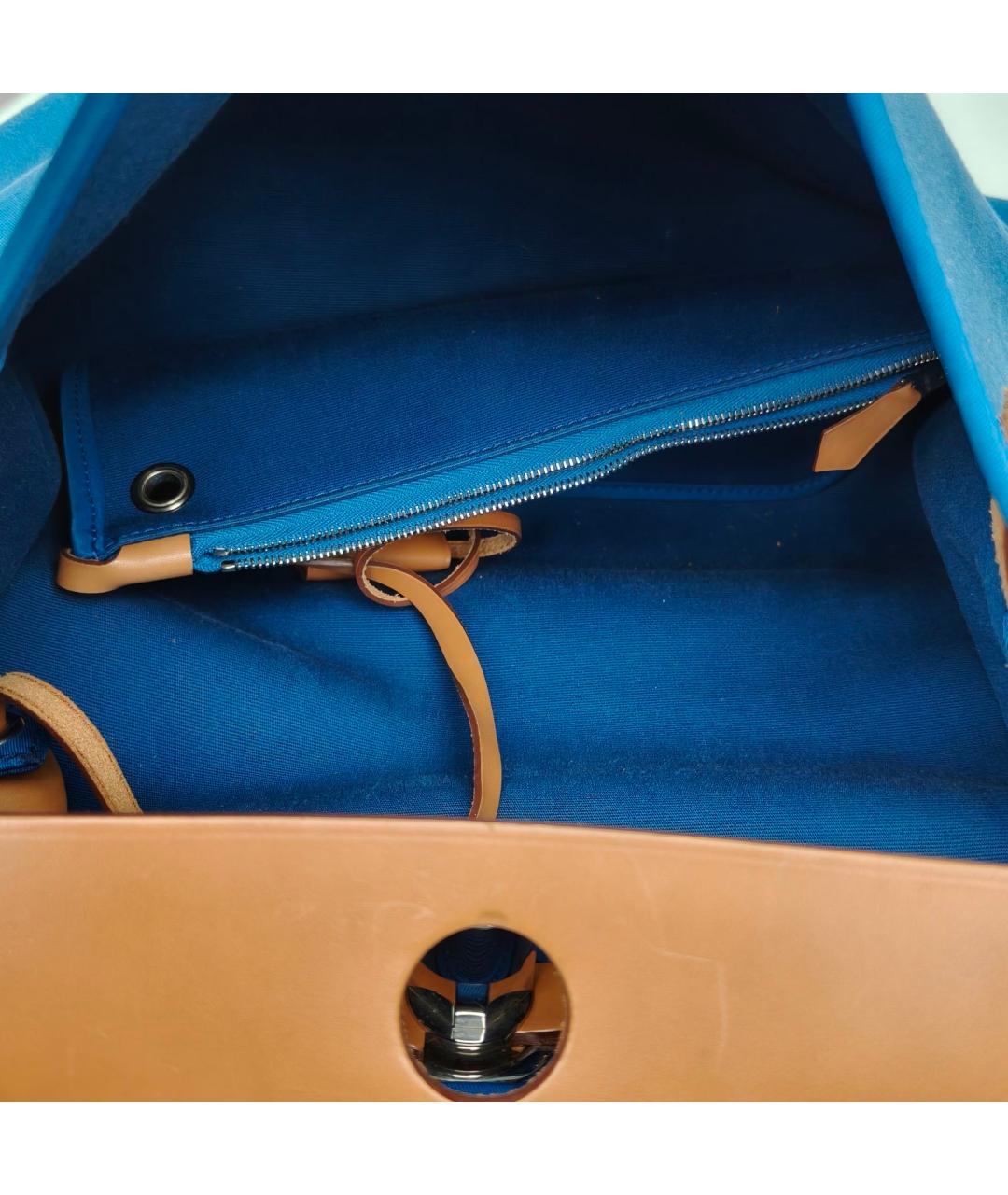 HERMES Синяя сумка с короткими ручками, фото 8