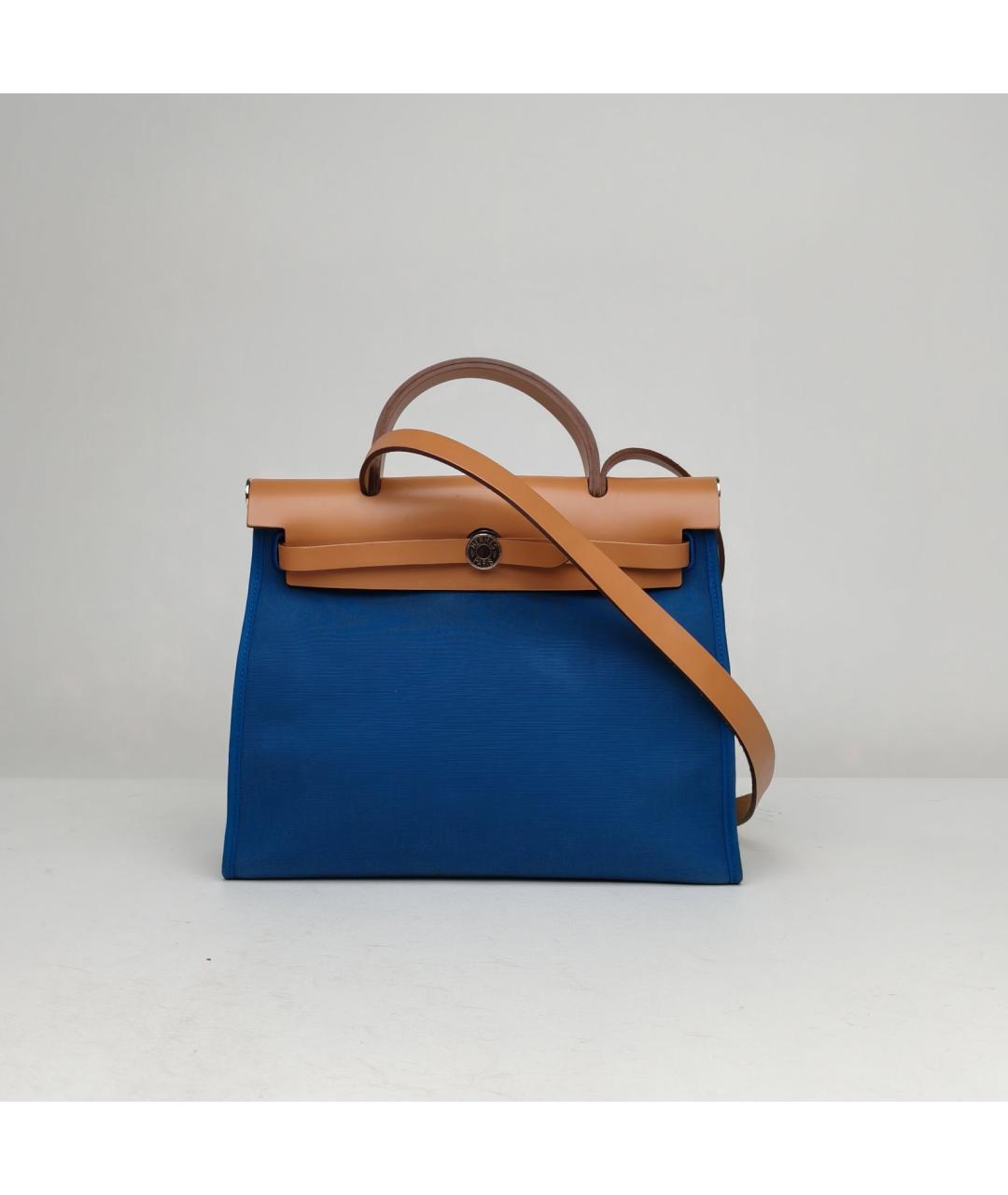 HERMES Синяя сумка с короткими ручками, фото 2