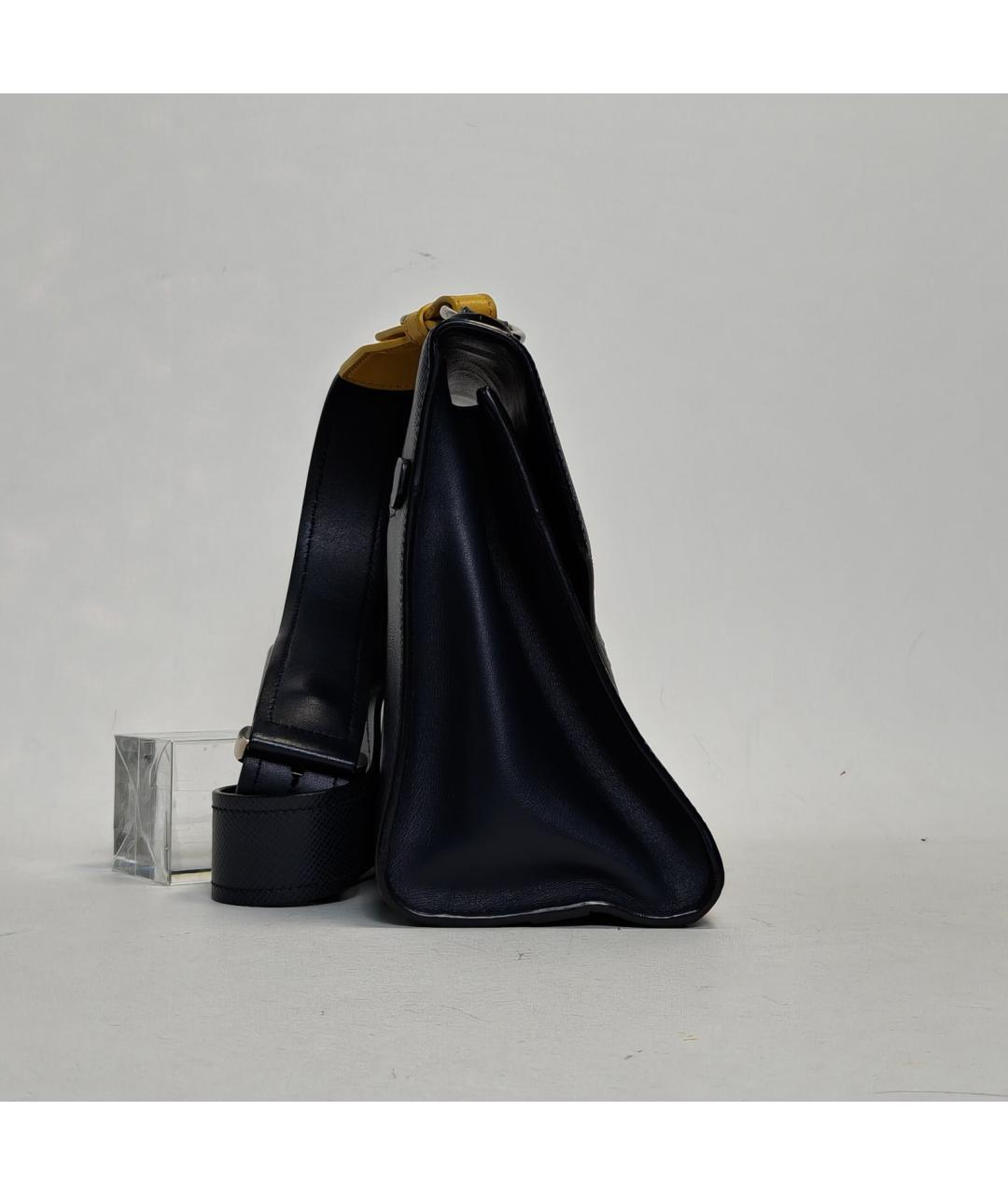 PRADA Темно-синяя кожаная сумка через плечо, фото 3