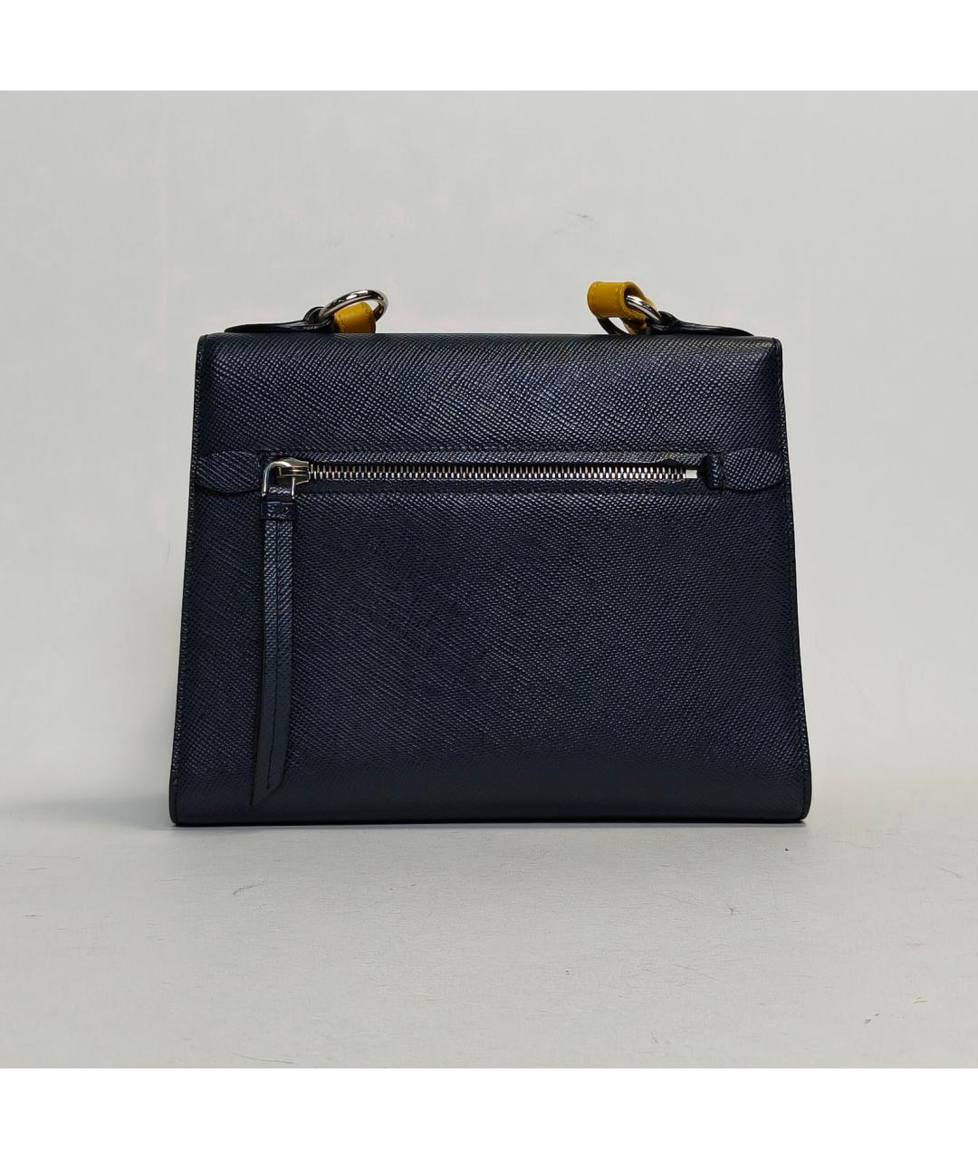 PRADA Темно-синяя кожаная сумка через плечо, фото 4