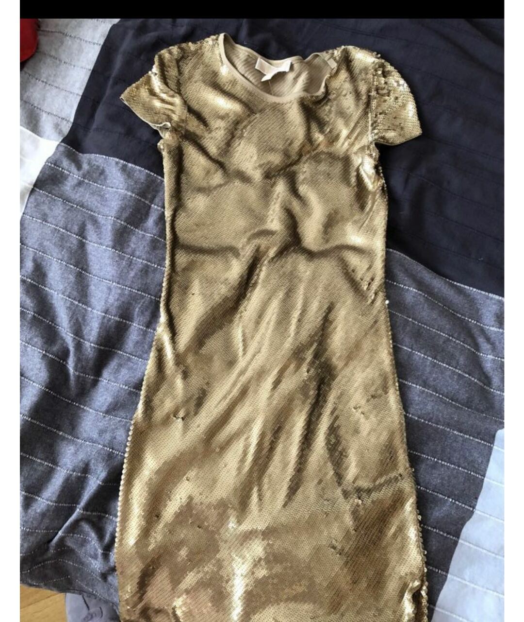 MICHAEL KORS Золотое полиэстеровое повседневное платье, фото 4