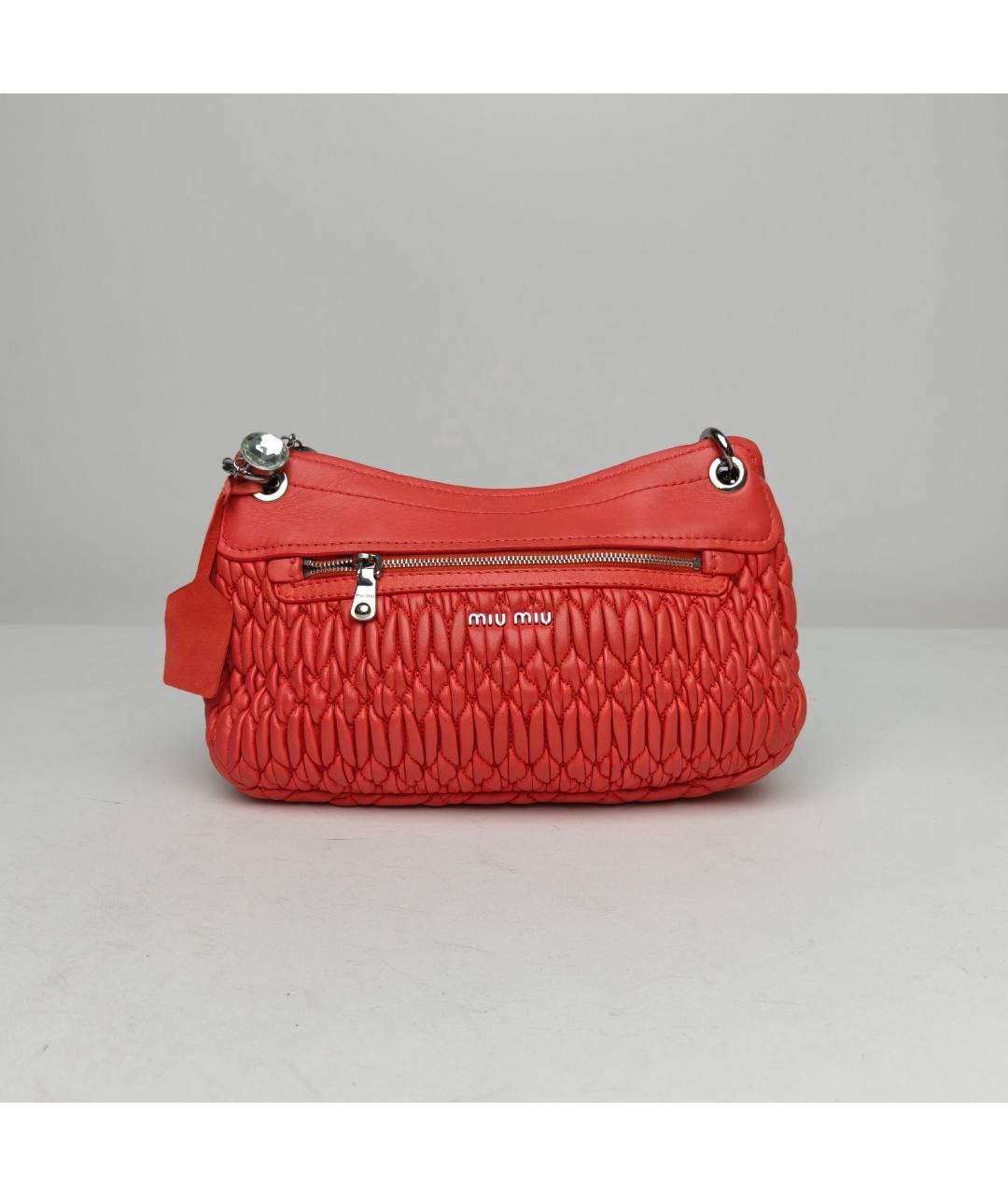 MIU MIU Красная кожаная сумка через плечо, фото 4
