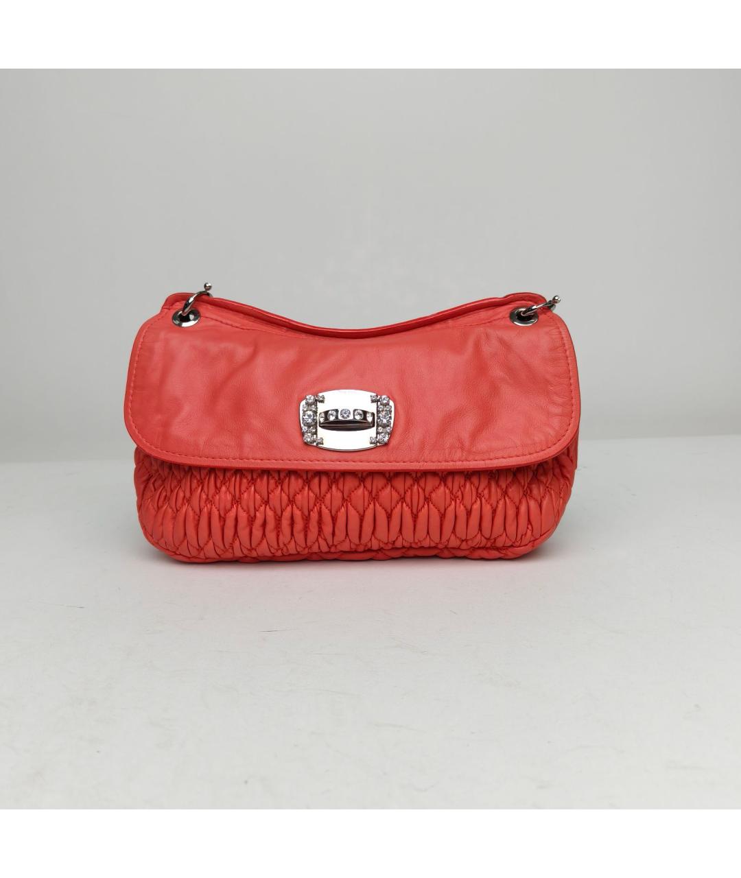 MIU MIU Красная кожаная сумка через плечо, фото 2
