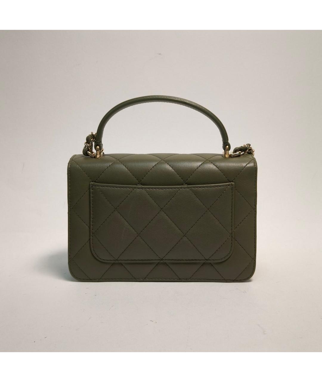 CHANEL Зеленая кожаная сумка через плечо, фото 4