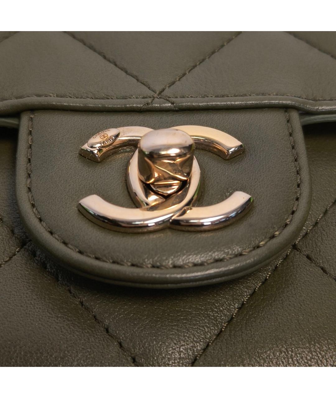 CHANEL Зеленая кожаная сумка через плечо, фото 8