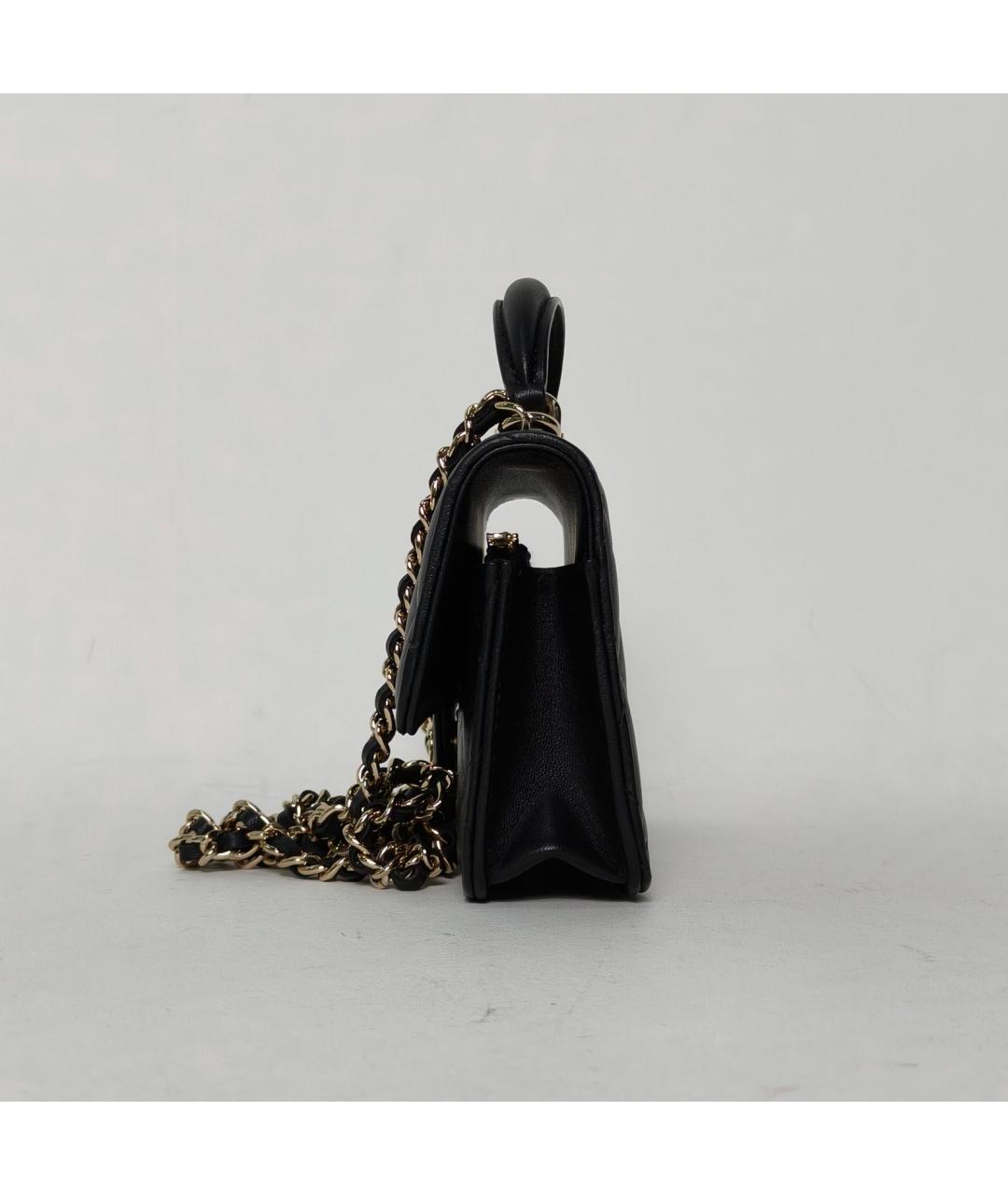 CHANEL Черная кожаная сумка через плечо, фото 5