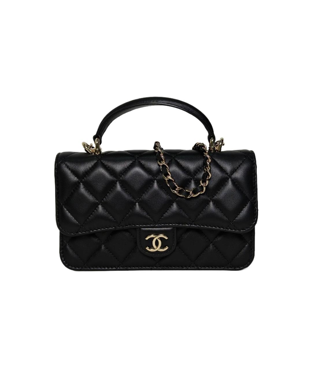 CHANEL Черная кожаная сумка через плечо, фото 1