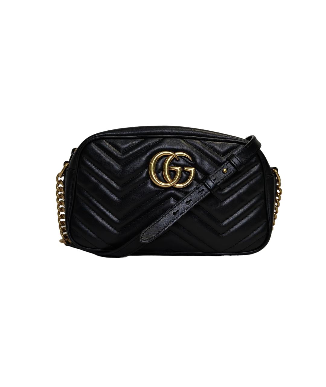 GUCCI Черная кожаная сумка через плечо, фото 1